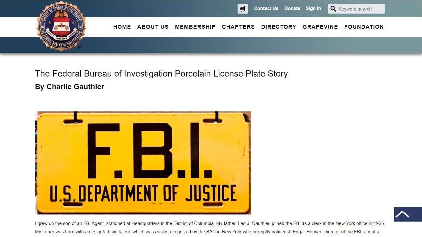 The FBI Porcelain License Plate Story - Society of Former Special ...