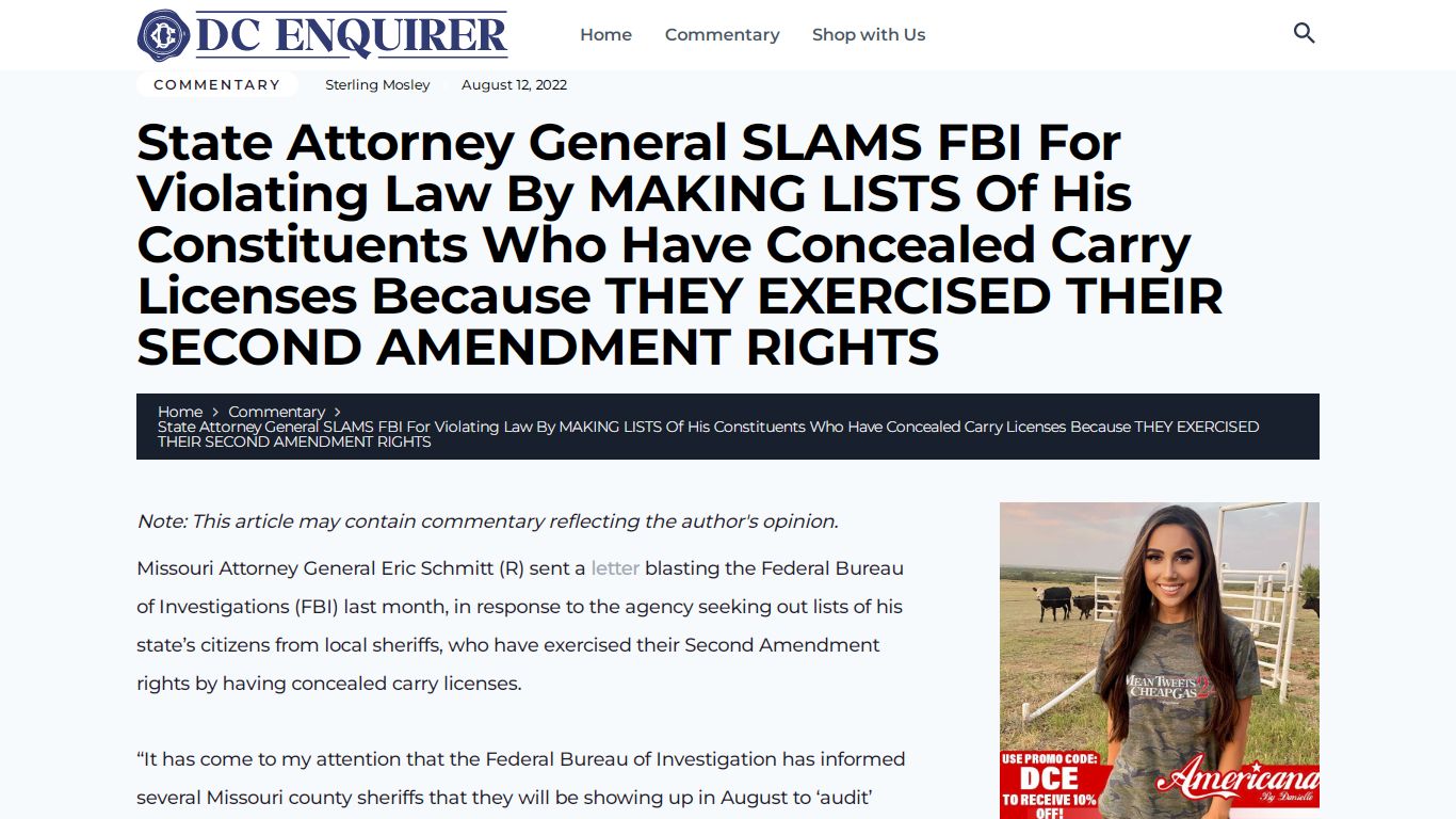 State Attorney General SLAMS FBI For Violating Law By MAKING LISTS Of ...
